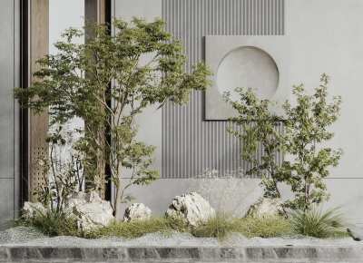 现代植物堆3D模型下载